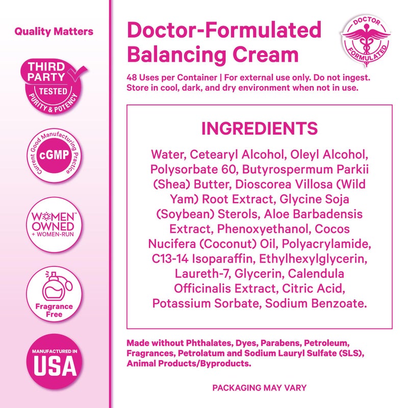 Pink Stork Wild Yam Cream for Hormone Balance | Doctor-Formulated | Topical Alternative to Supplements for Women | PMS, Fertility, Perimenopause, Menopause Support - Unscented, 4 oz, 1 Month Supply - Image 5